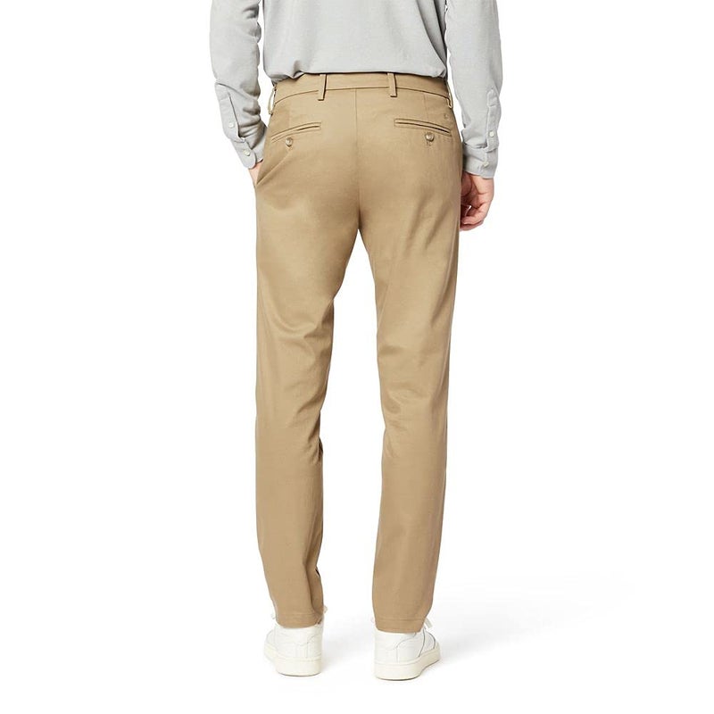 Dockers Men's Slim Fit Signature Khaki Lux Cotton Stretch Pants, New British Khaki, 30W x 30L - Image 2